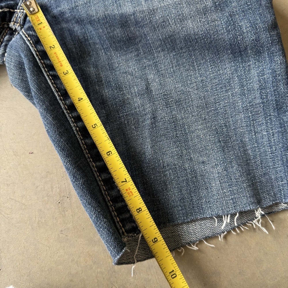 Miss Me Cut Off Shorts Womens 26 Blue Standard Fit Low Rise Denim Bermuda Modest - Picture 4 of 10